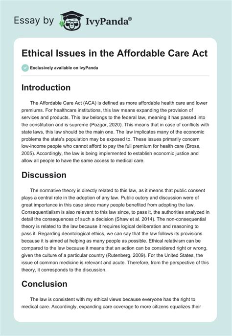 what ethical issues are involved in affordable care act